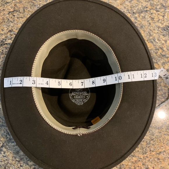 Country Gentleman Lite Felt 100% Wool water repellent Brown Outback Hat Large - Picture 12 of 12